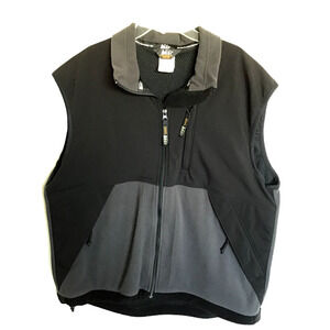 REI Mans L Black/Gray Fleece Full Zipper Vest Zipped Pockets Men's Size L